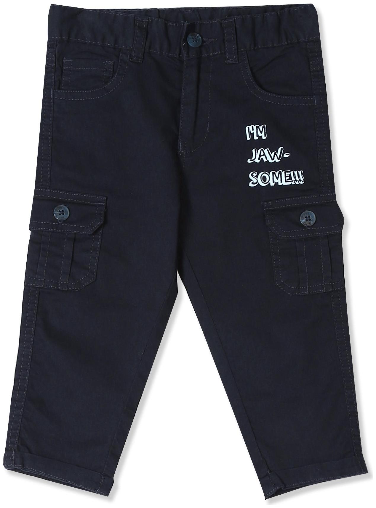 

Donuts Baby boy Cotton Solid Trousers - Blue