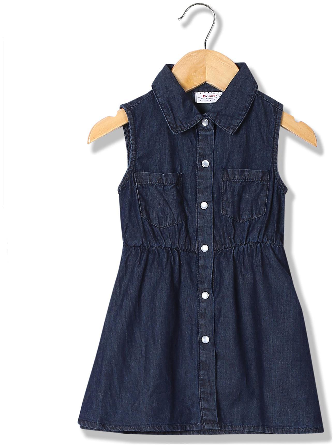

Donuts Baby girl Cotton Solid Princess frock - Blue