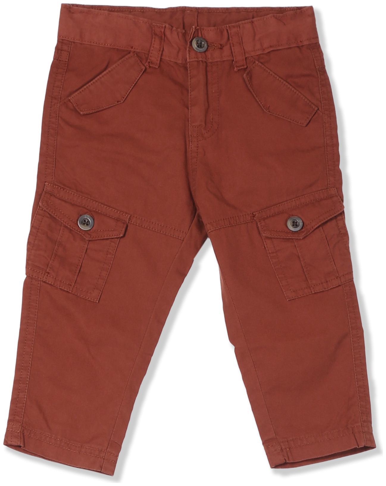 

Donuts Baby boy Cotton Solid Trousers - Brown