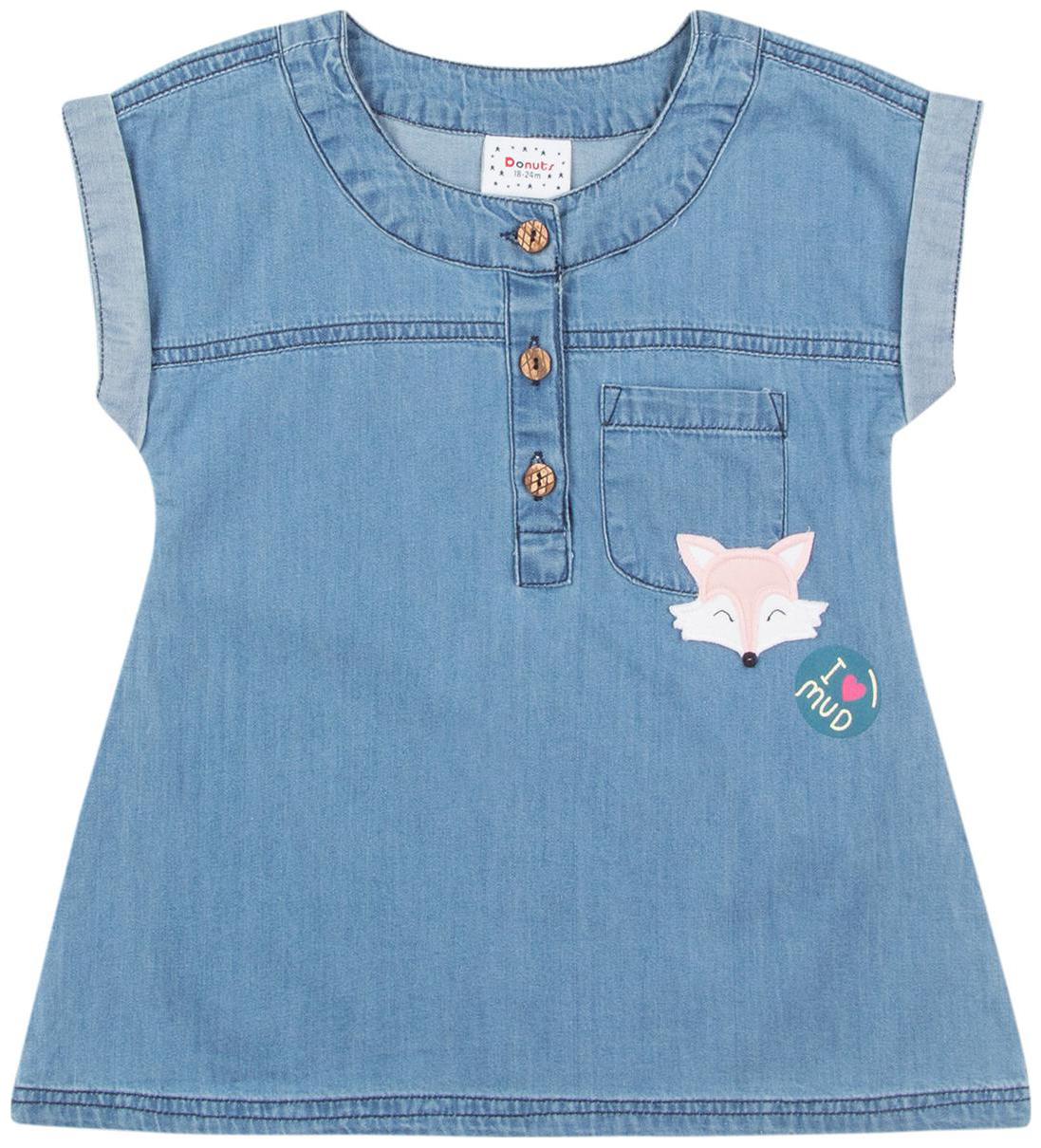 

Donuts Baby girl Cotton Solid Princess frock - Blue