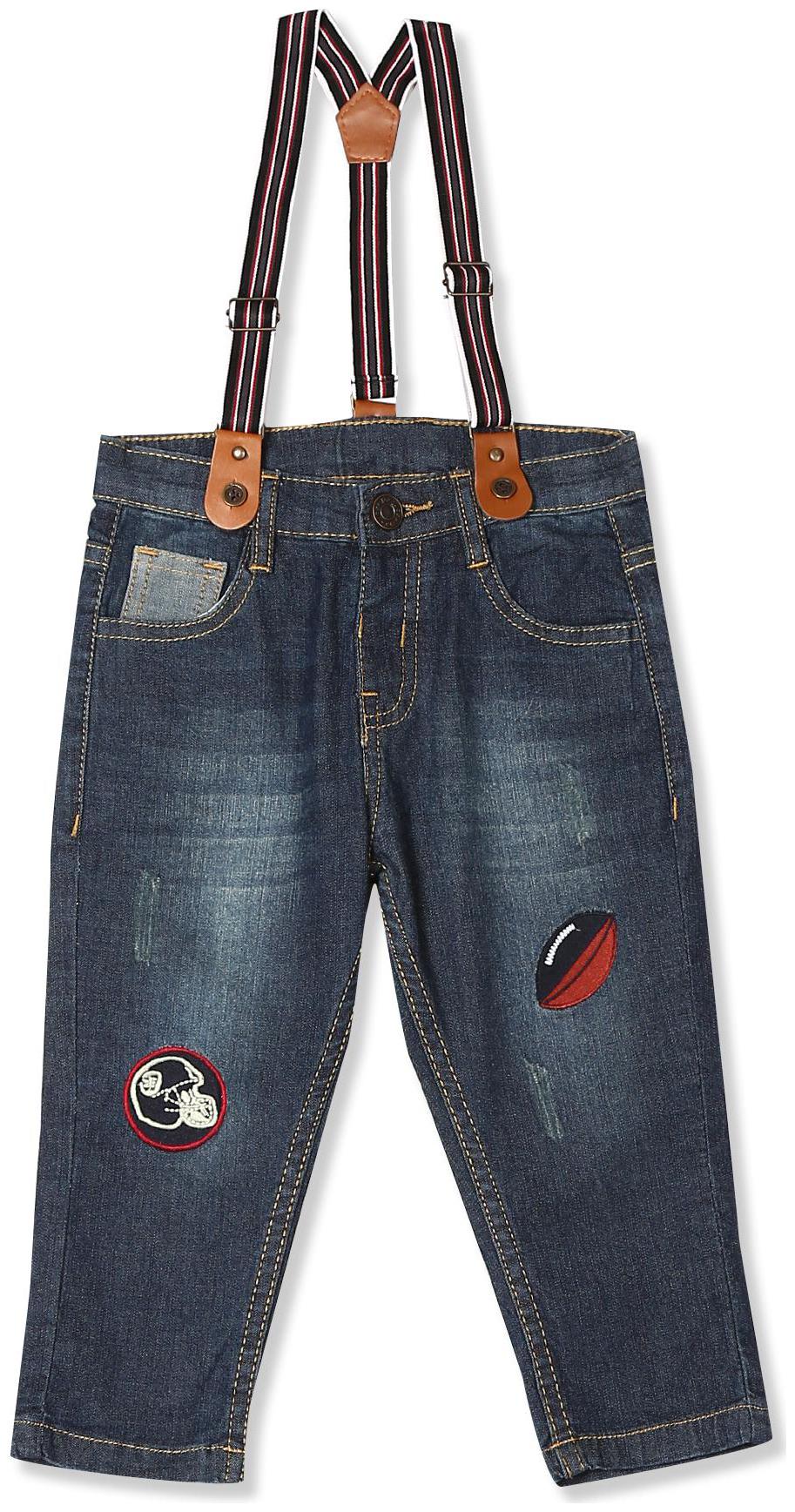 

Donuts Baby boy Cotton Applique Jeans - Blue