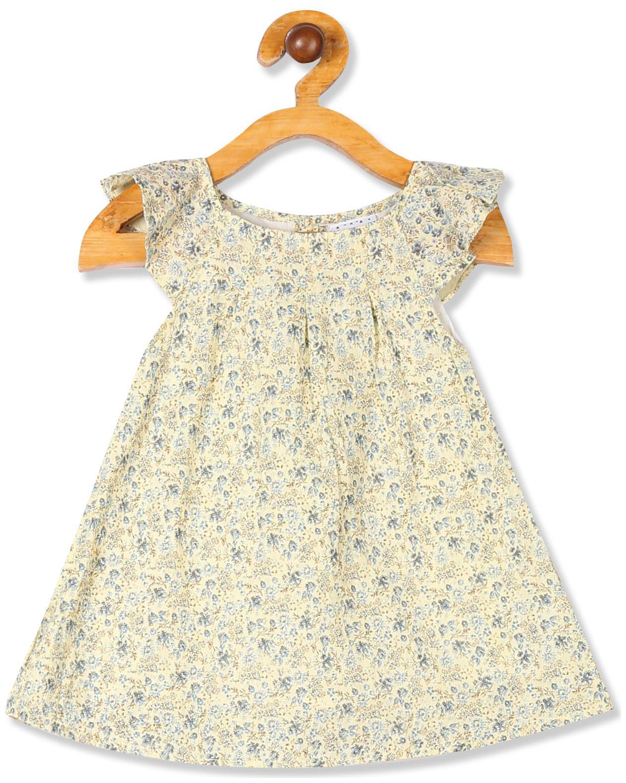 

Donuts Baby girl Cotton Printed Princess frock - Yellow