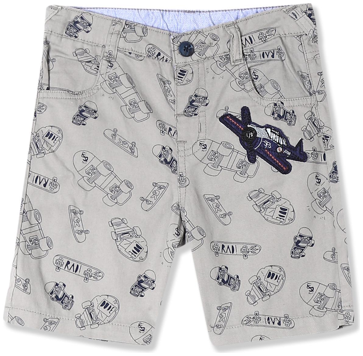 

Donuts Baby boy Cotton Printed Shorts - Grey