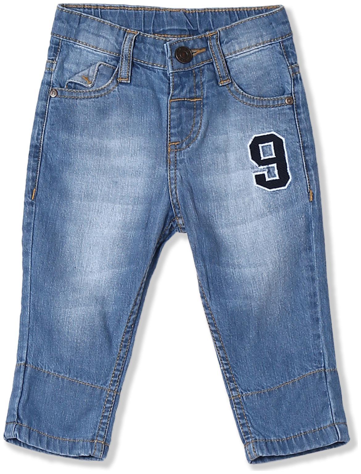 

Donuts Baby boy Cotton Applique Jeans - Blue