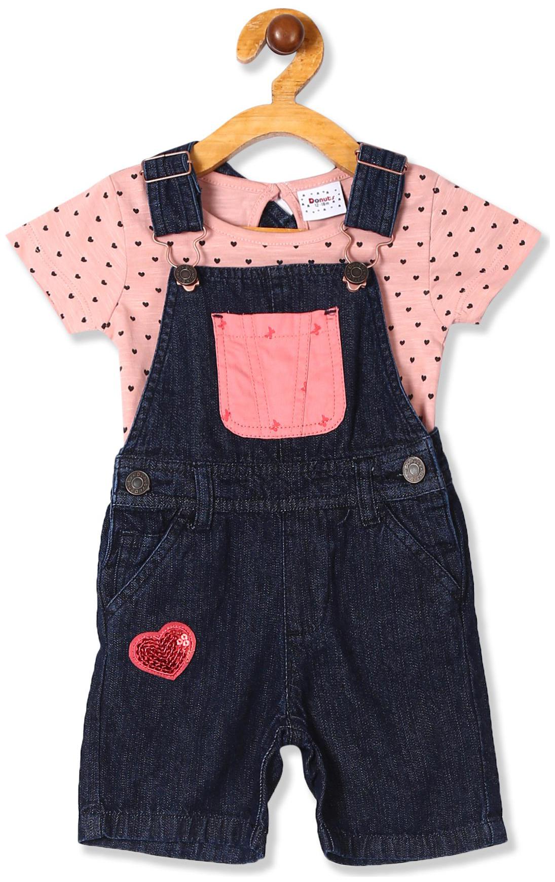 

Donuts Baby girl Cotton Printed Jumpsuit - Blue