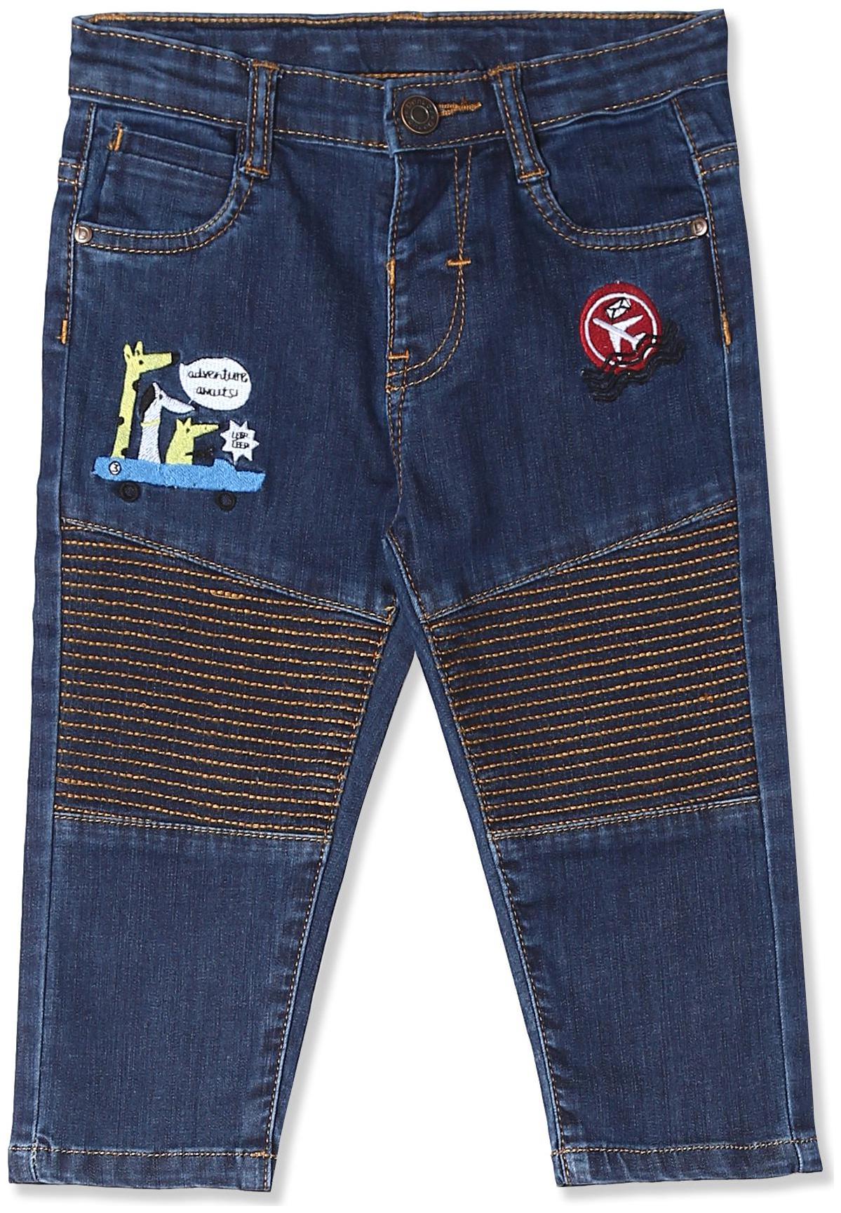 

Donuts Baby boy Cotton Embroidered Jeans - Blue
