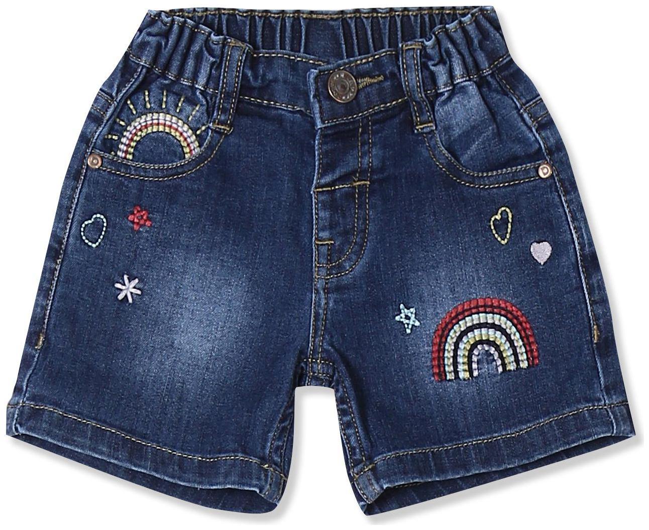 

Donuts Baby girl Cotton Embroidered Shorts - Blue