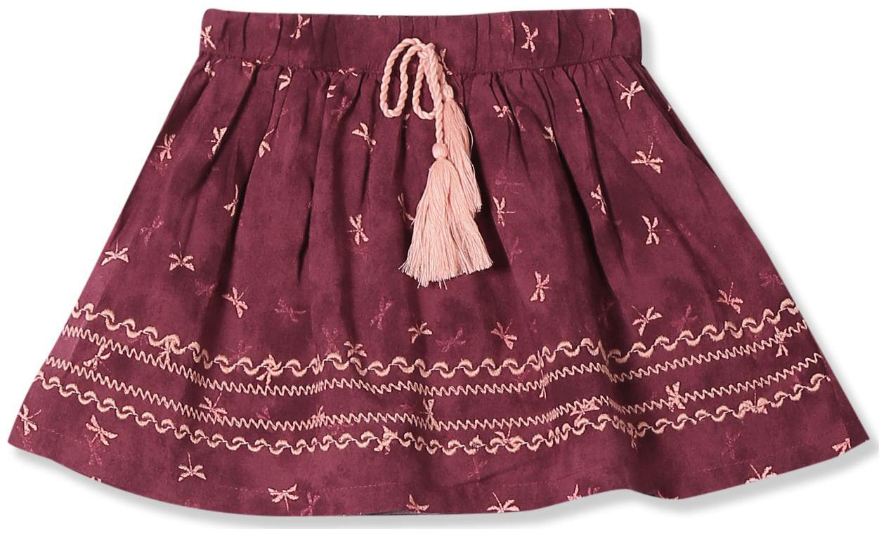 

Donuts Baby girl Viscose Printed Skirt - Red