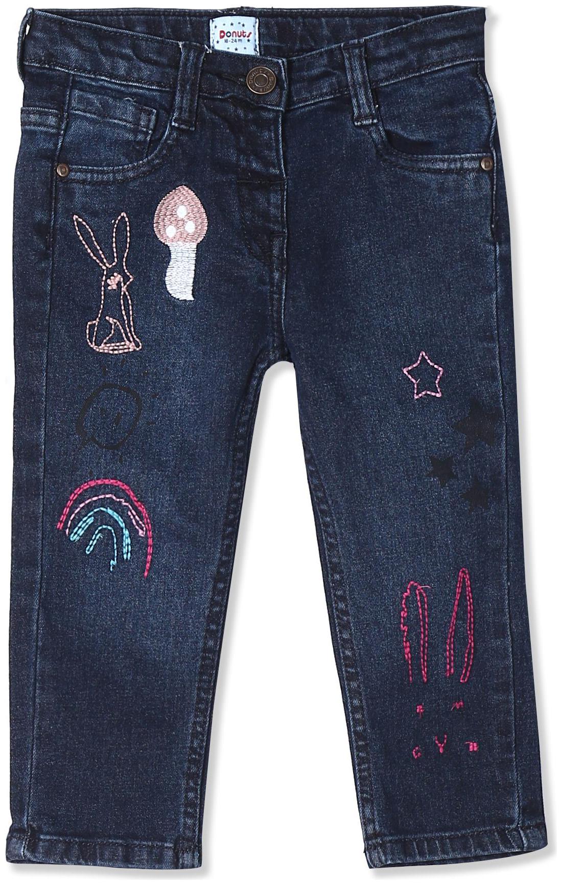 

Donuts Baby girl Cotton Solid Jeans - Blue