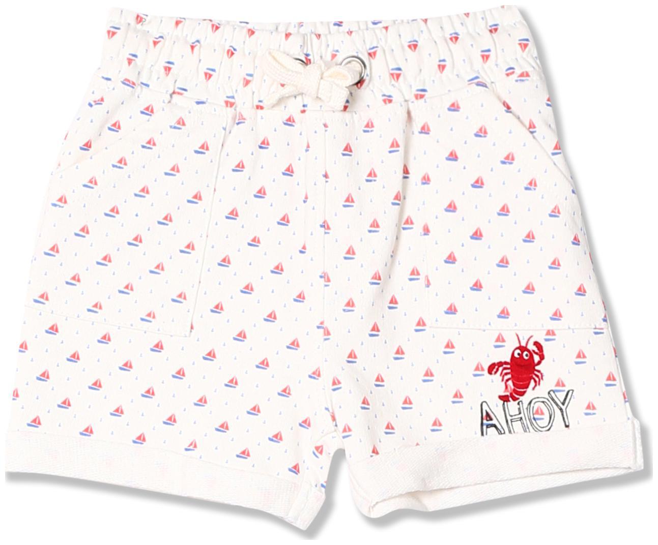 

Donuts Baby boy Cotton Printed Shorts - White