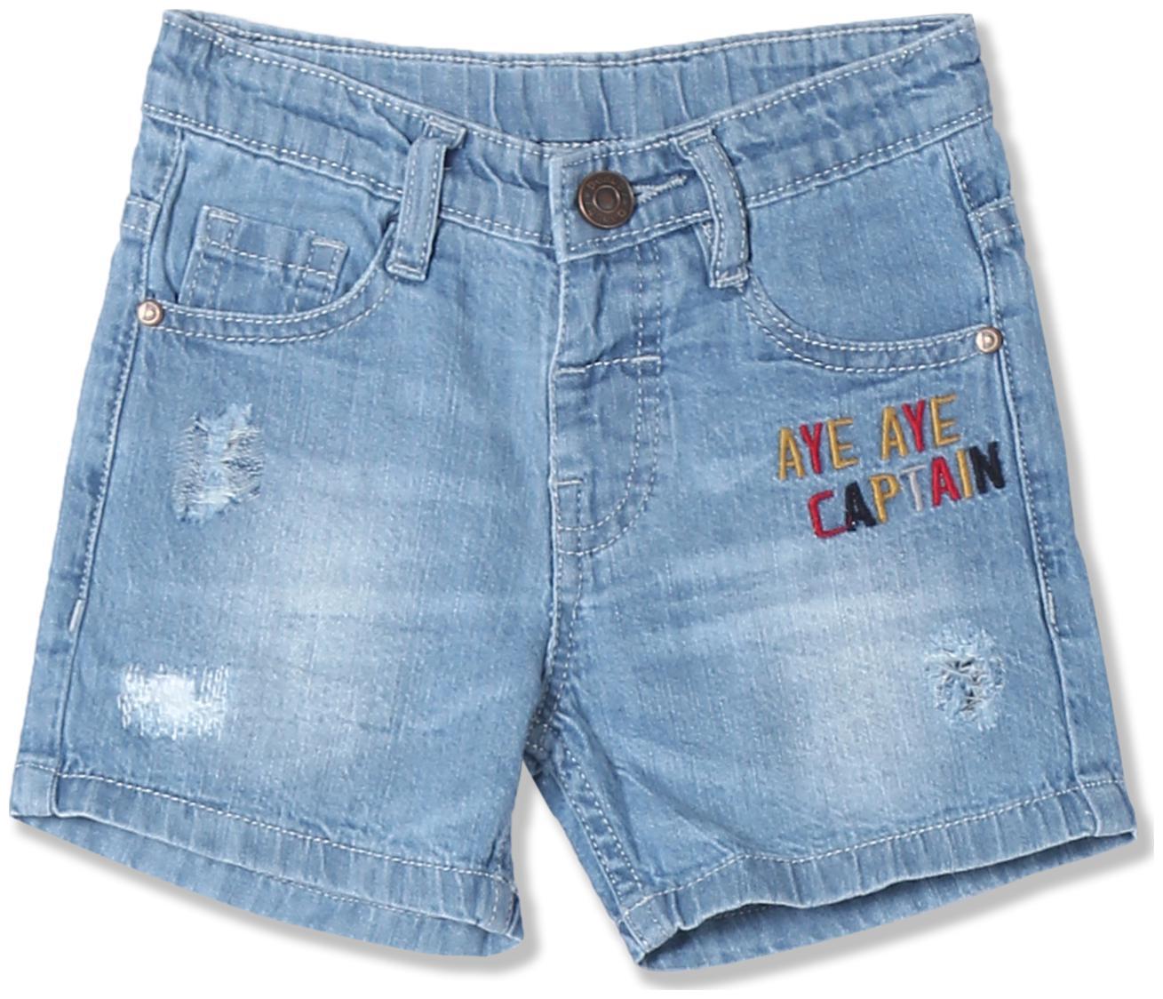 

Donuts Baby boy Denim Acid wash Shorts - Blue