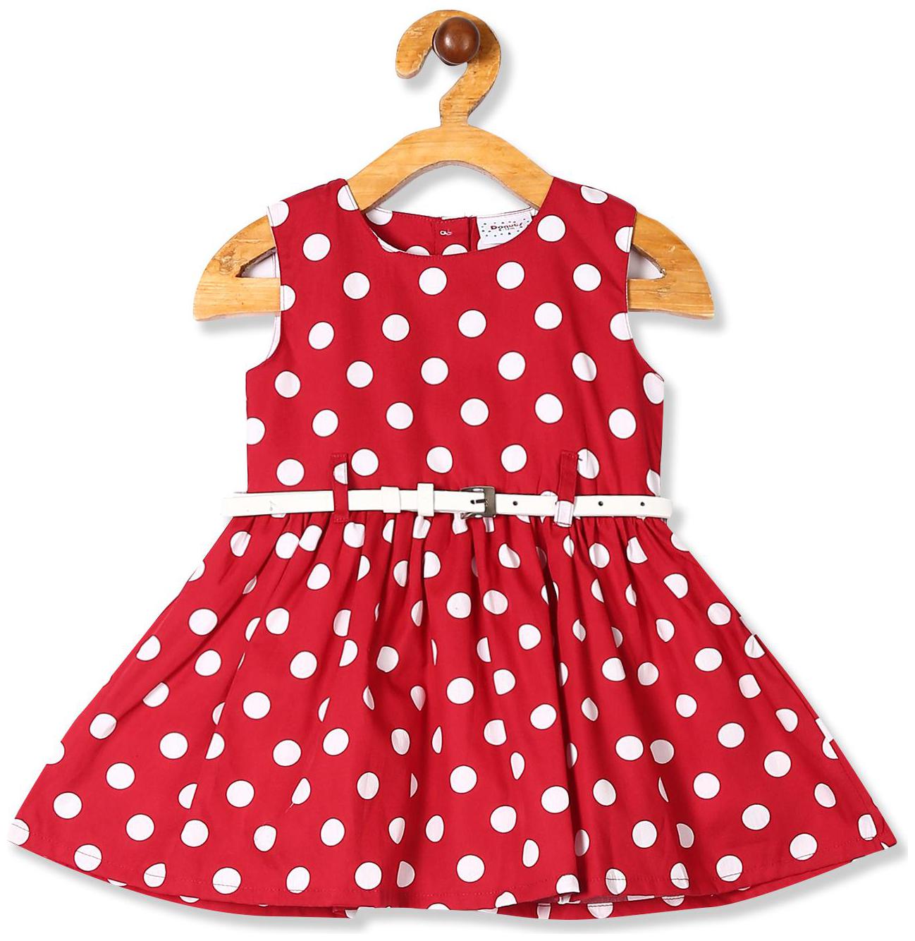 

Donuts Baby girl Cotton Polka dots Princess frock - Red