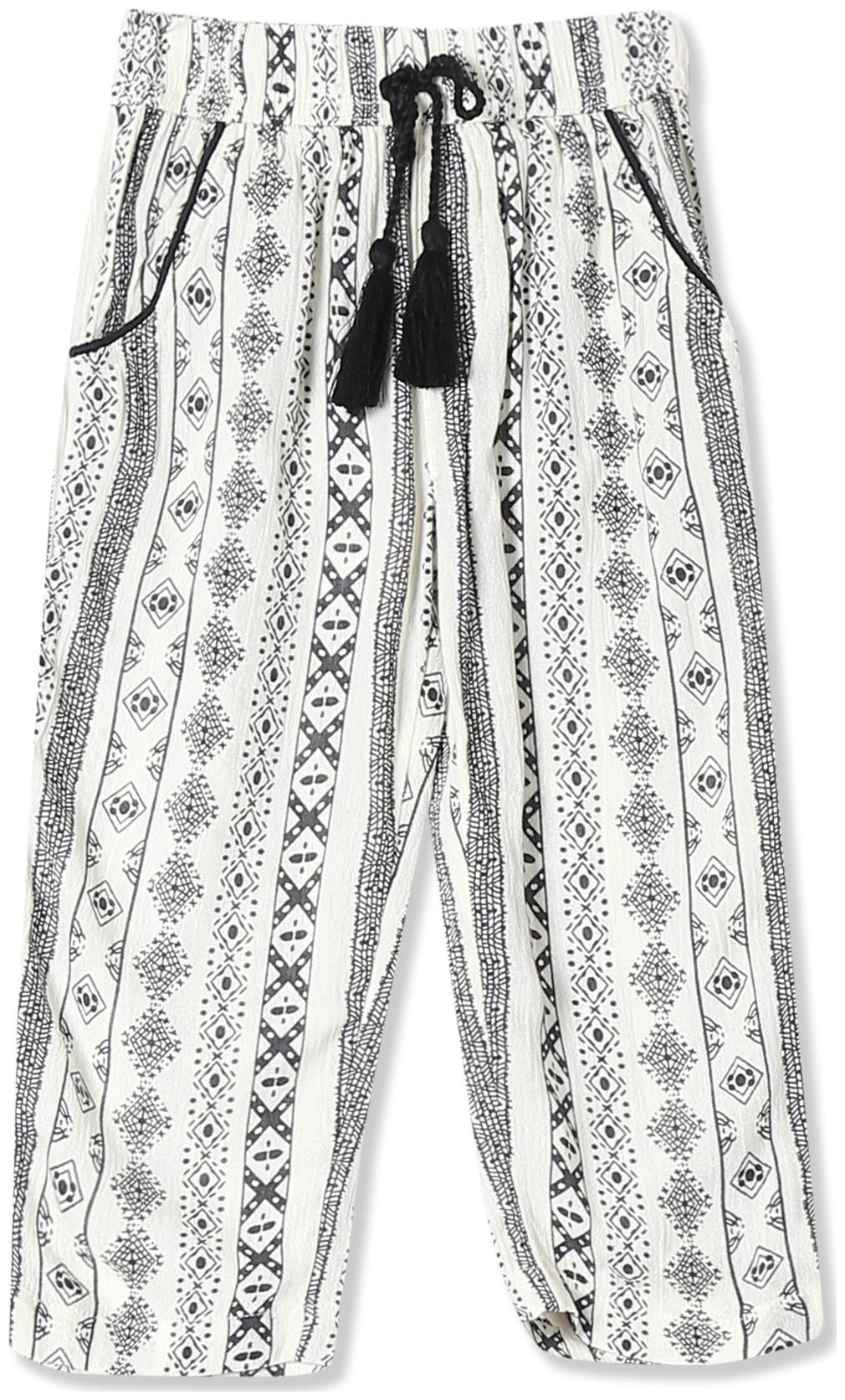 

Donuts Baby girl Viscose Printed Trousers - White