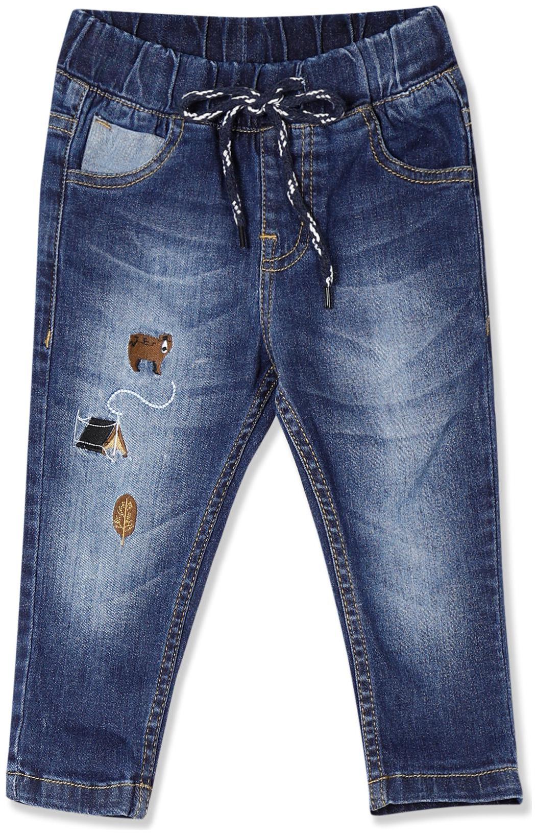 

Donuts Baby boy Cotton Embroidered Jeans - Blue