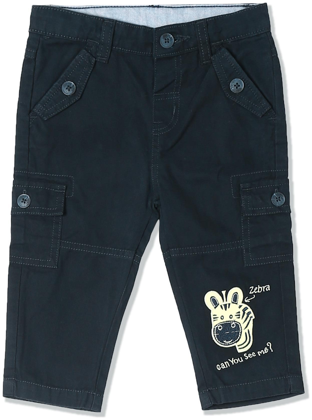 

Donuts Baby boy Cotton Solid Trousers - Blue