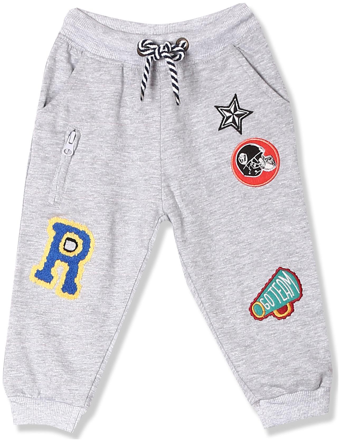 

Donuts Baby boy Cotton Solid Trousers - Grey