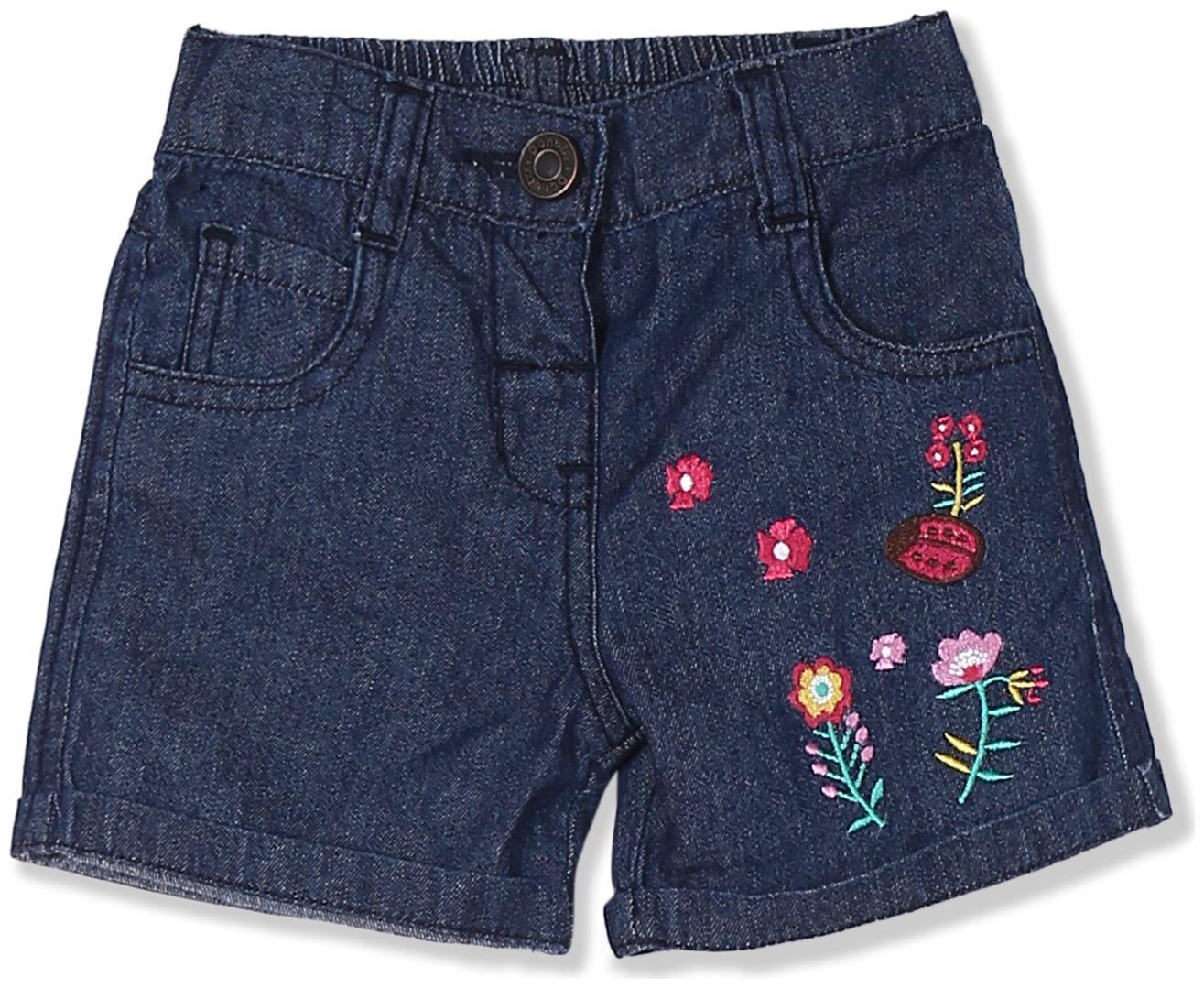

Donuts Baby girl Cotton Embroidered Shorts - Blue