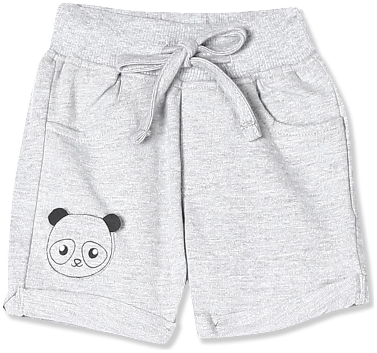 

Donuts Baby boy Cotton Applique Shorts - Grey