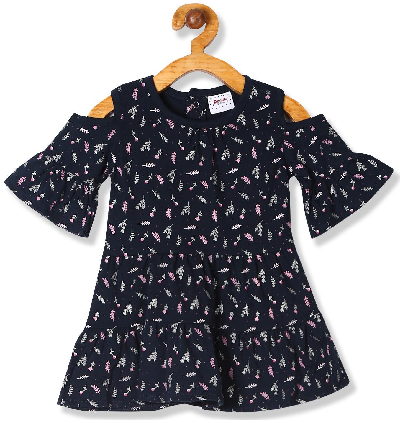 

Donuts Baby girl Cotton Printed Princess frock - Blue