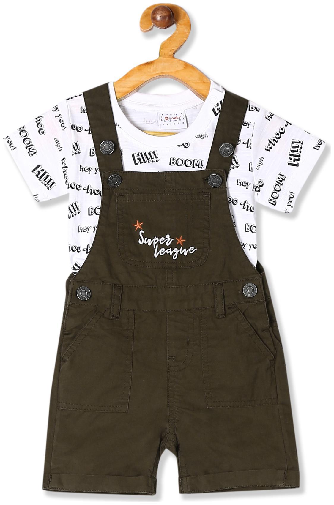 

Donuts Baby boy Cotton Solid Romper - Multi