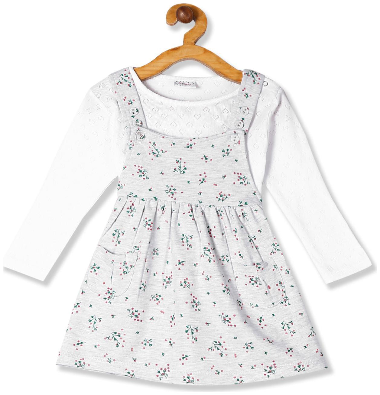 

Donuts Baby girl Cotton Printed Romper - Grey