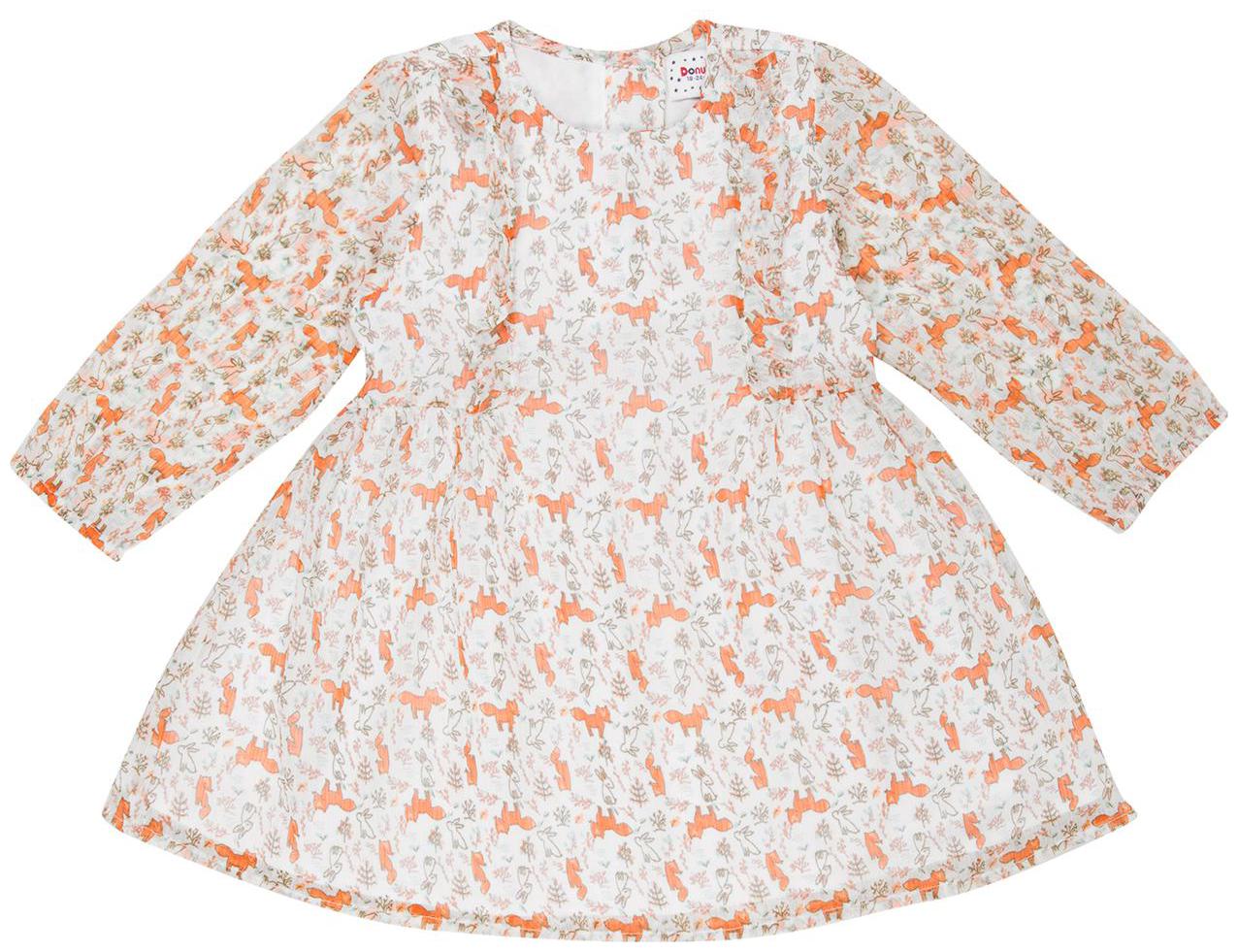 

Donuts Baby girl Polyester Printed Princess frock - White