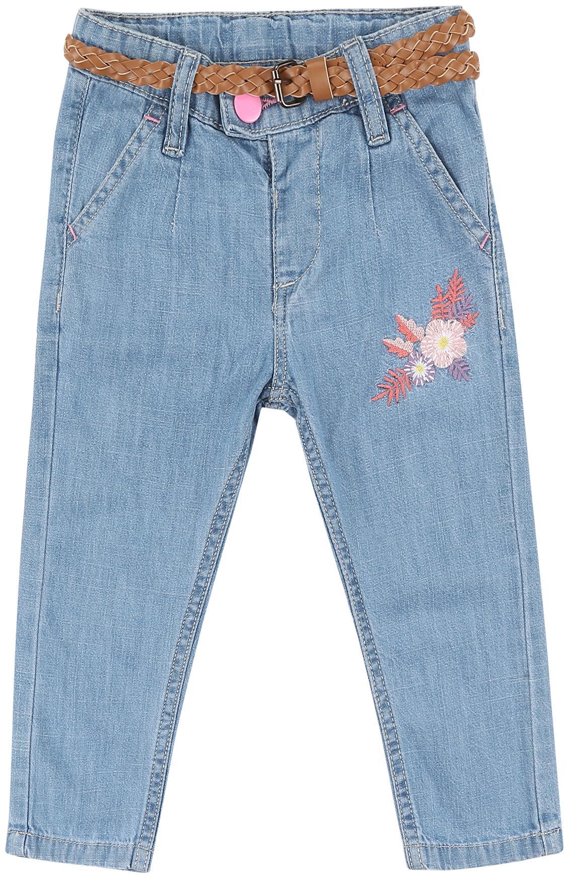 

Donuts Baby girl Cotton Embroidered Jeans - Blue