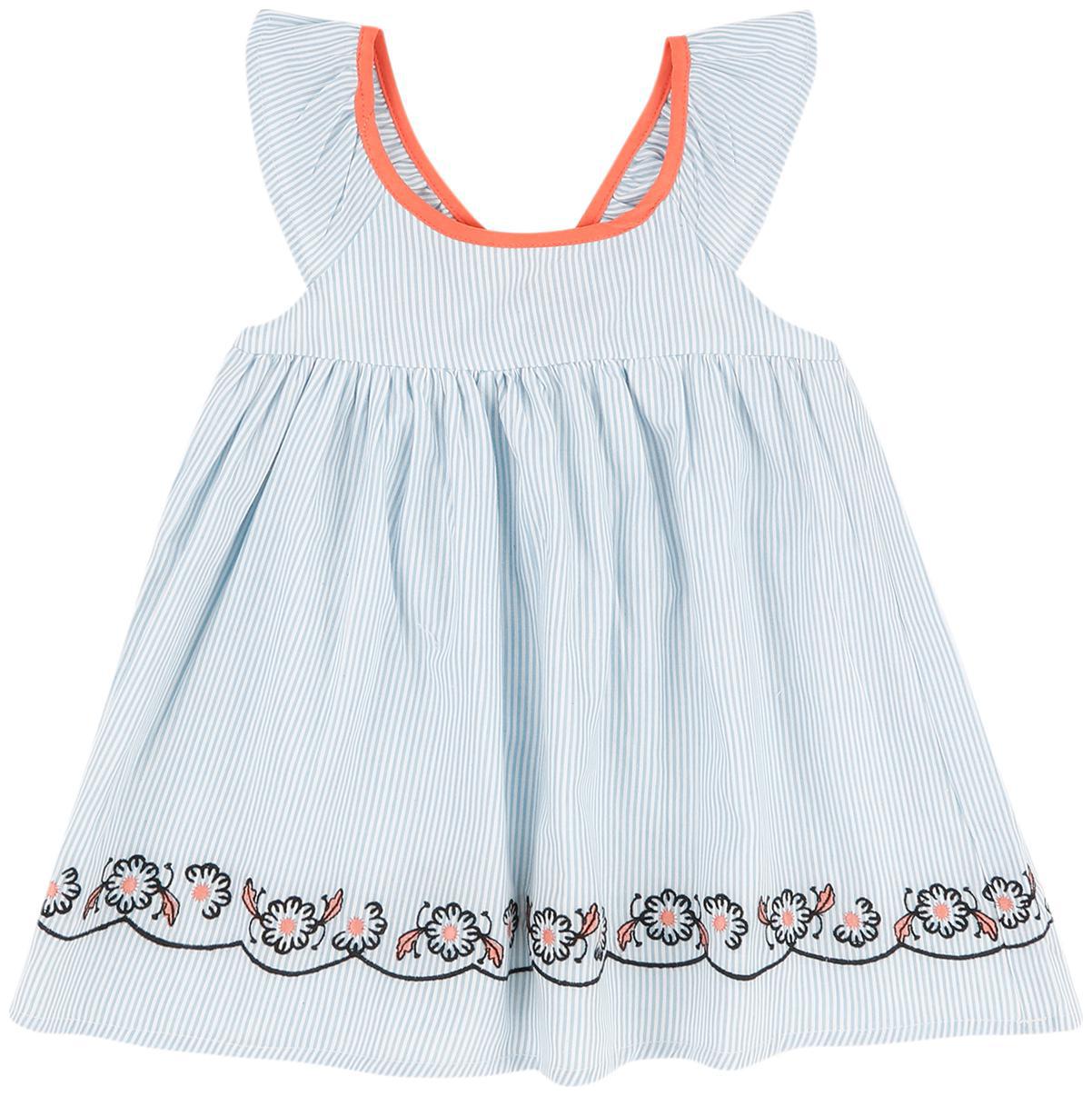 

Donuts Baby girl Cotton Striped Princess frock - Blue