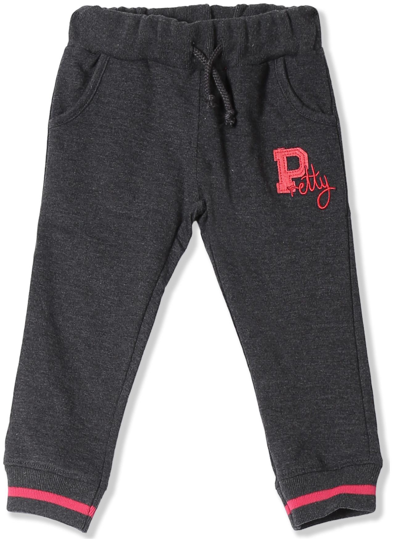 

Donuts Baby girl Cotton Solid Trousers - Grey