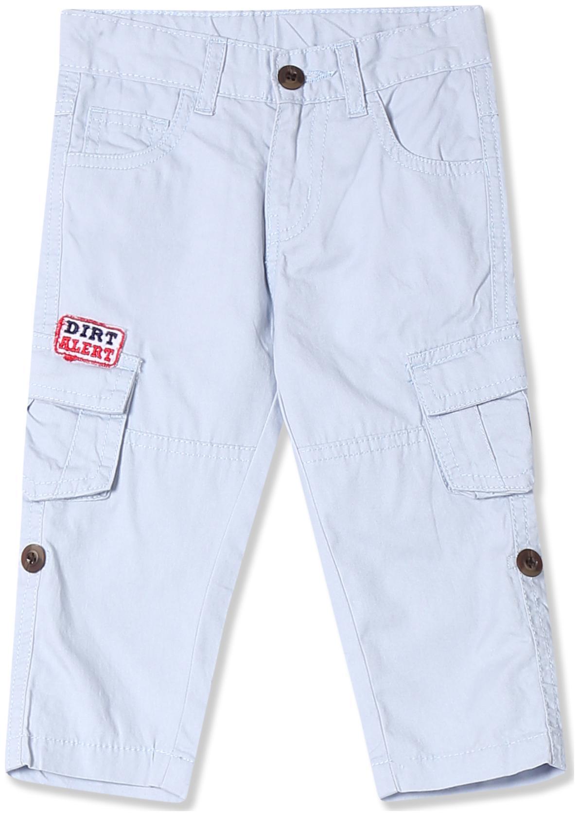 

Donuts Baby boy Cotton Solid Trousers - Grey