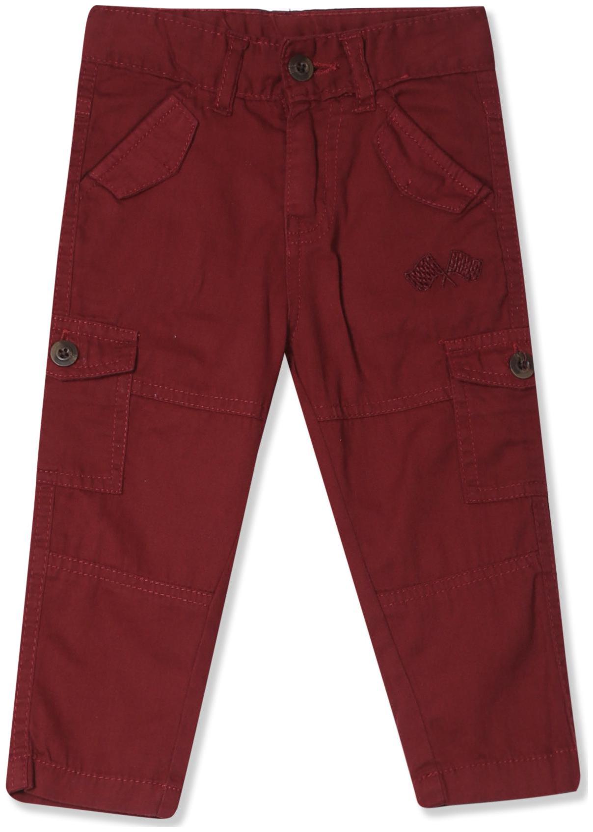 

Donuts Baby boy Cotton Solid Trousers - Red