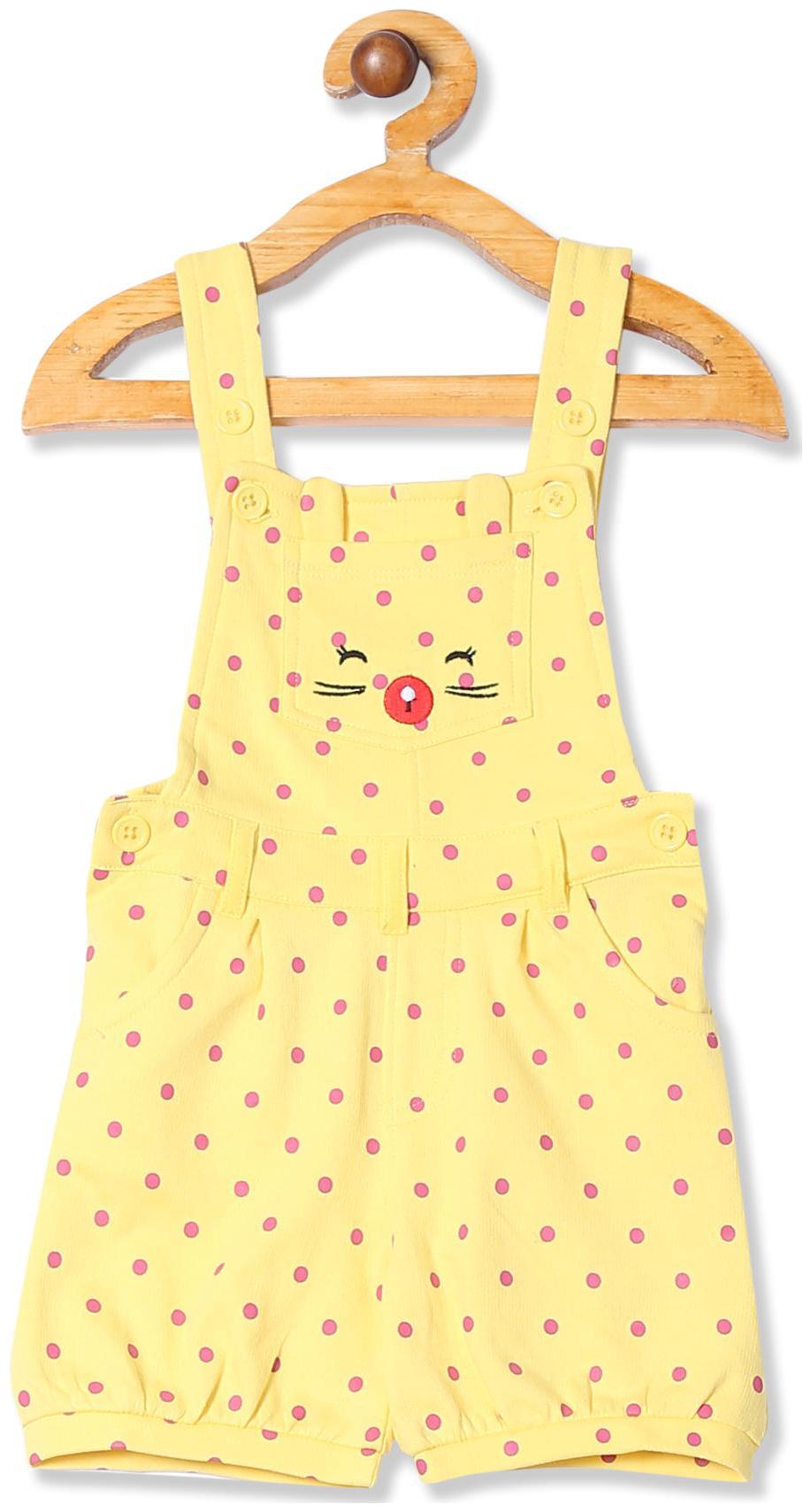

Donuts Baby girl Cotton Printed Onesie - Yellow