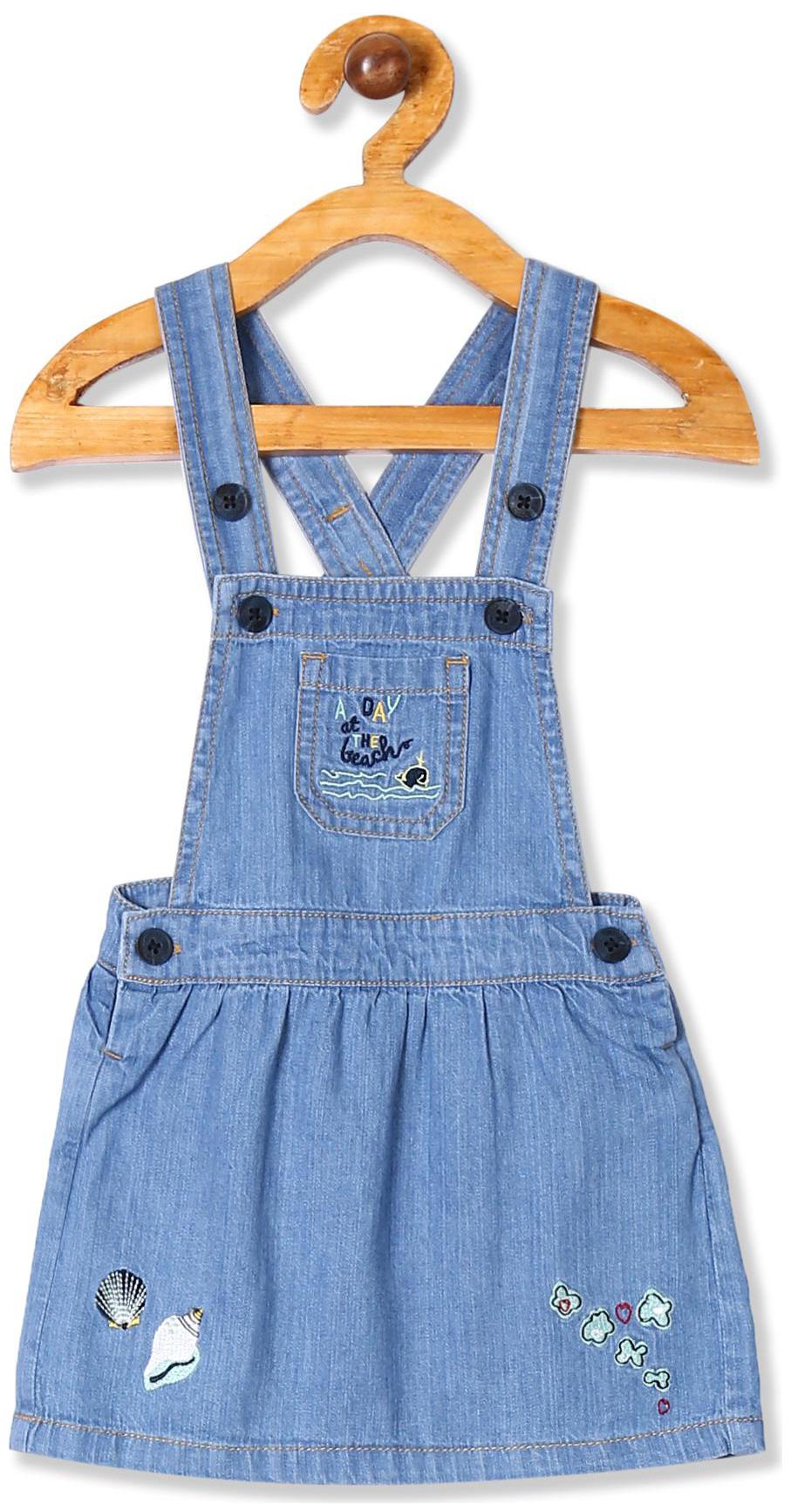 

Donuts Baby girl Cotton Solid Romper - Blue