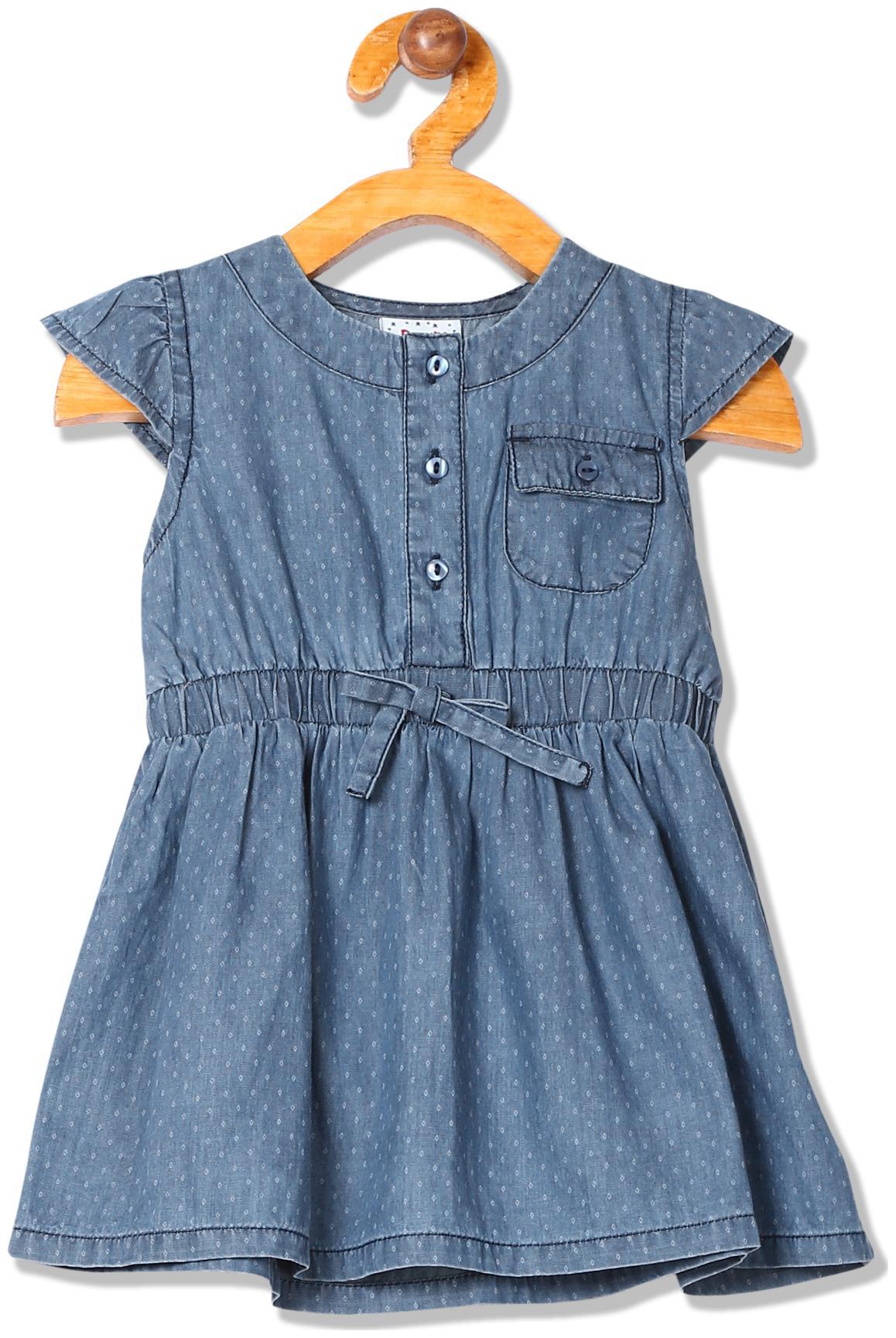

Donuts Baby girl Cotton Solid Princess frock - Blue
