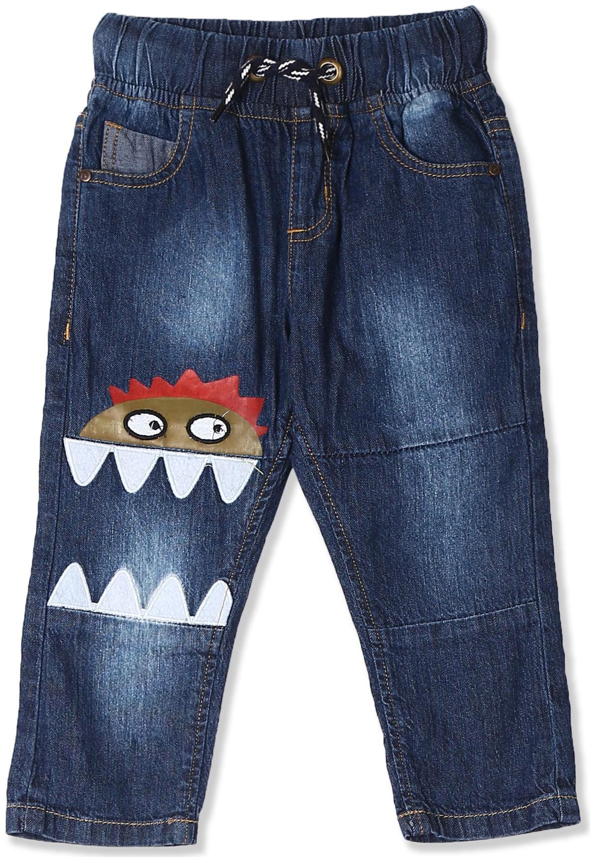 

Donuts Baby boy Cotton Printed Jeans - Blue
