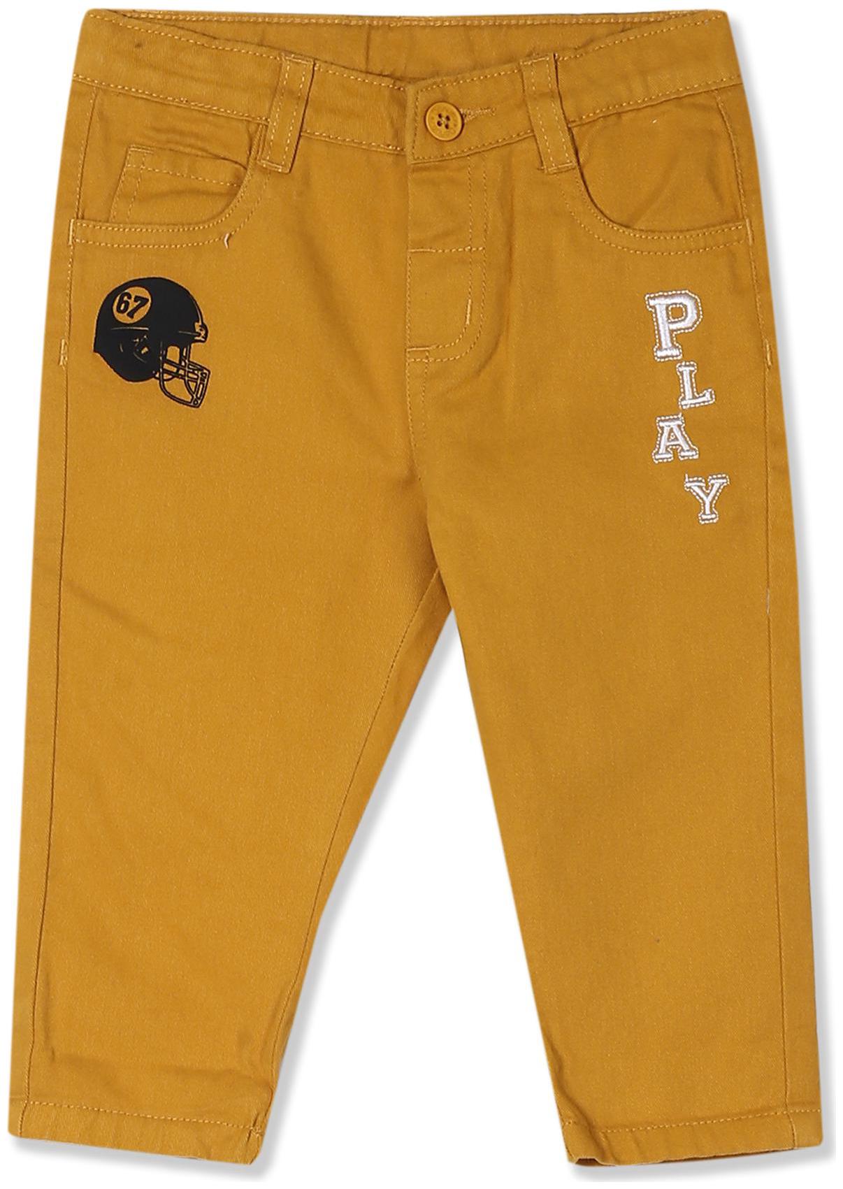 

Donuts Baby boy Cotton Solid Trousers - Yellow