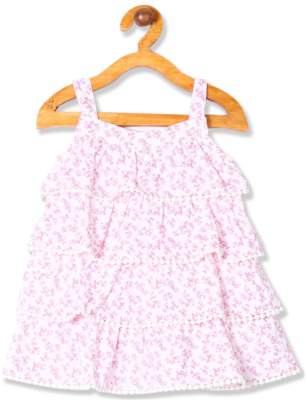 

Donuts Baby girl Cotton Printed Princess frock - Pink