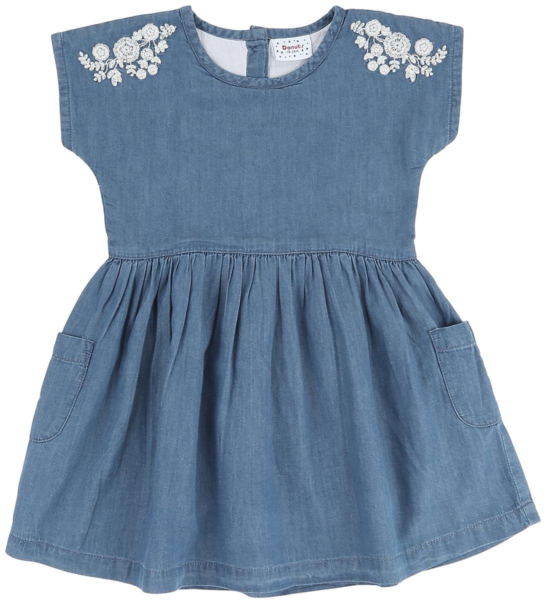

Donuts Baby girl Cotton Solid Princess frock - Blue