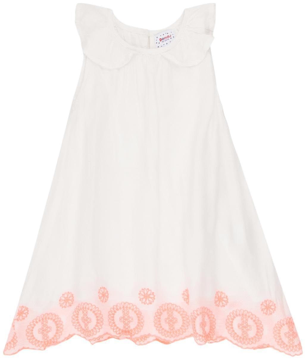

Donuts Baby girl Viscose Printed Princess frock - White