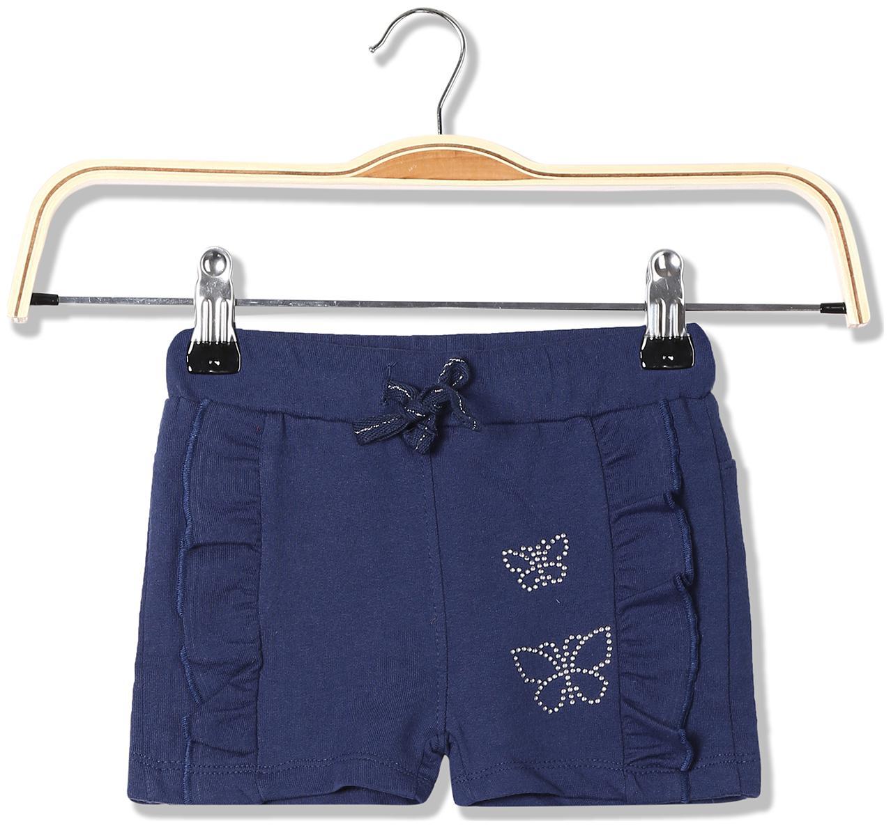 

Donuts Baby girl Cotton Solid Shorts - Blue