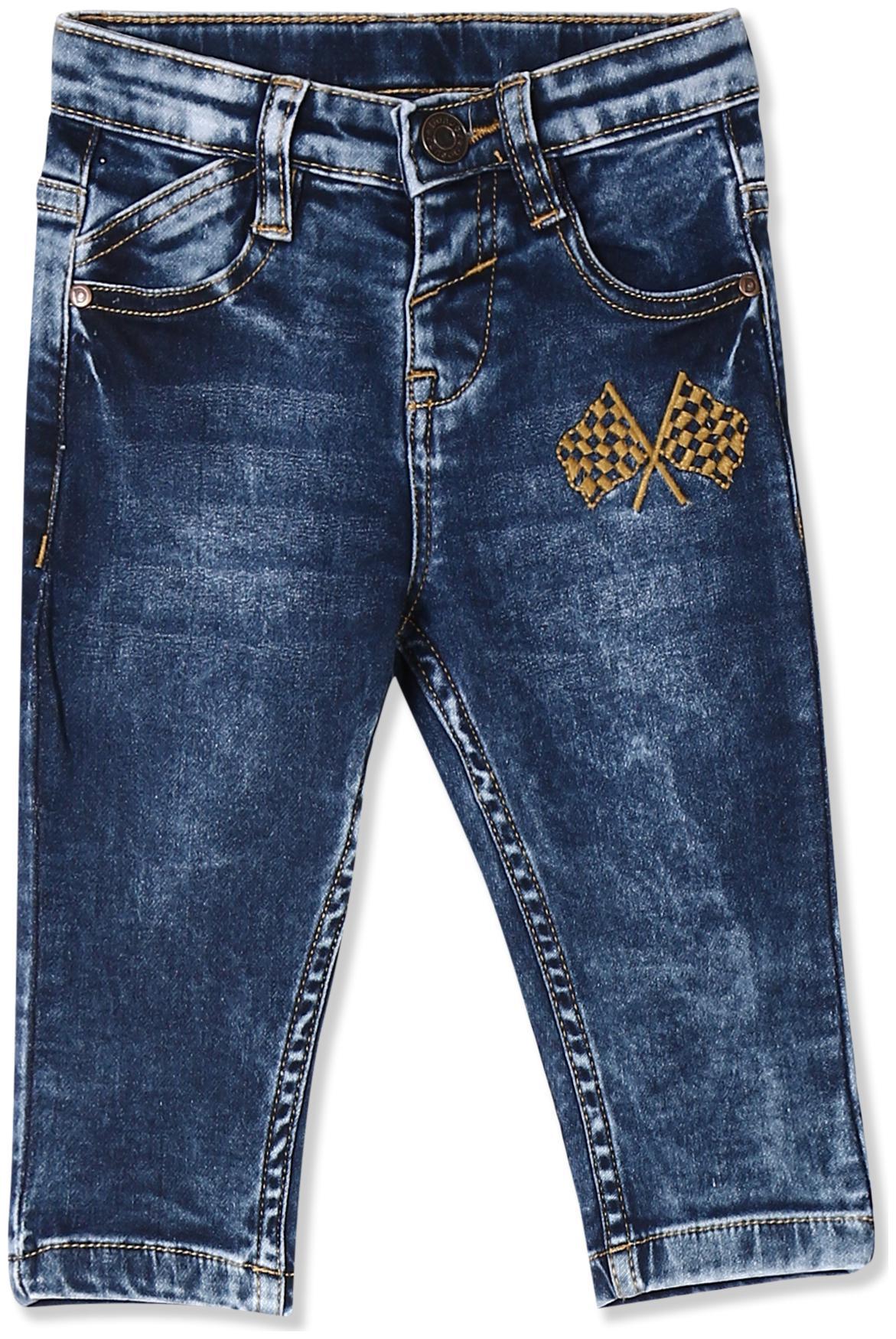 

Donuts Baby boy Cotton Embroidered Jeans - Blue