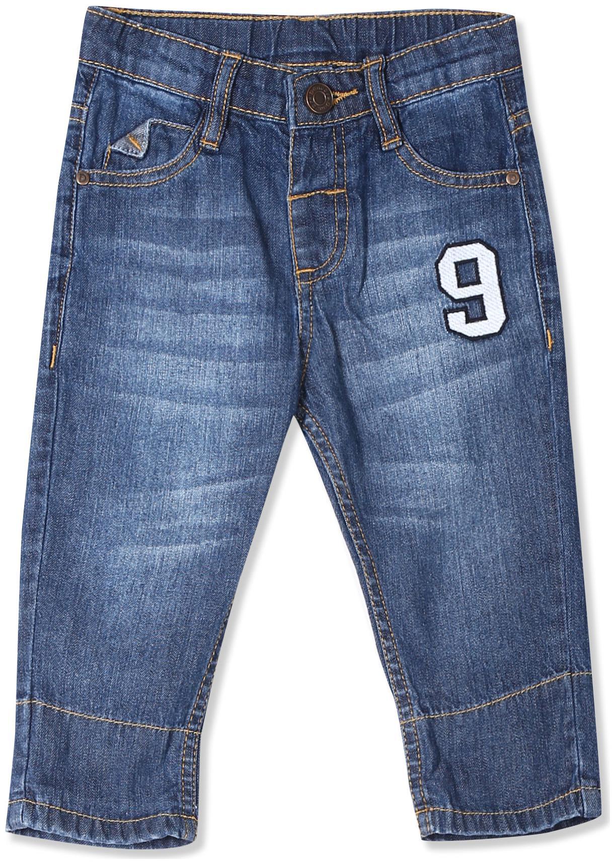 

Donuts Baby boy Cotton Applique Jeans - Blue
