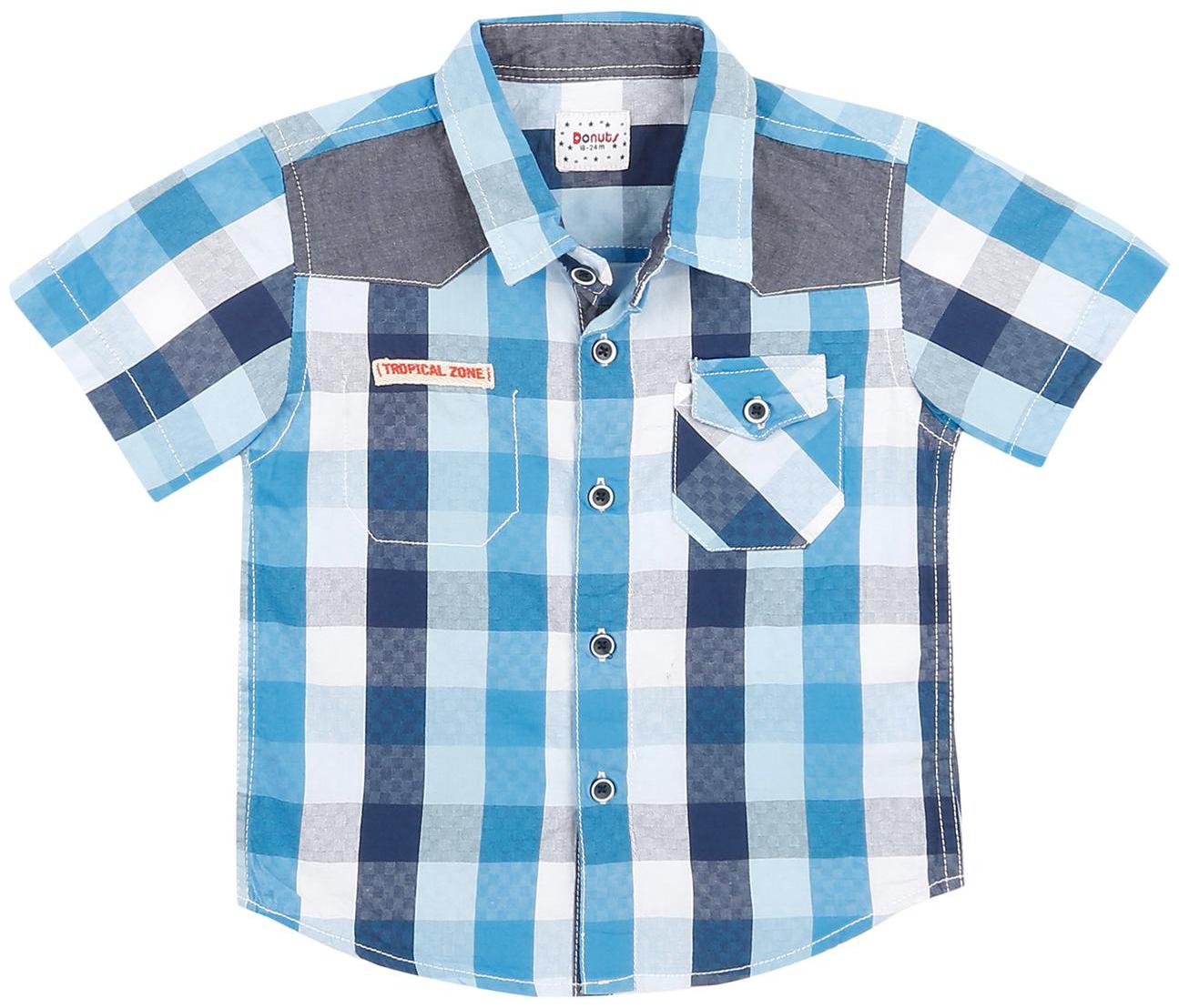 

Donuts Cotton Checked Shirt for Baby Boy - Blue