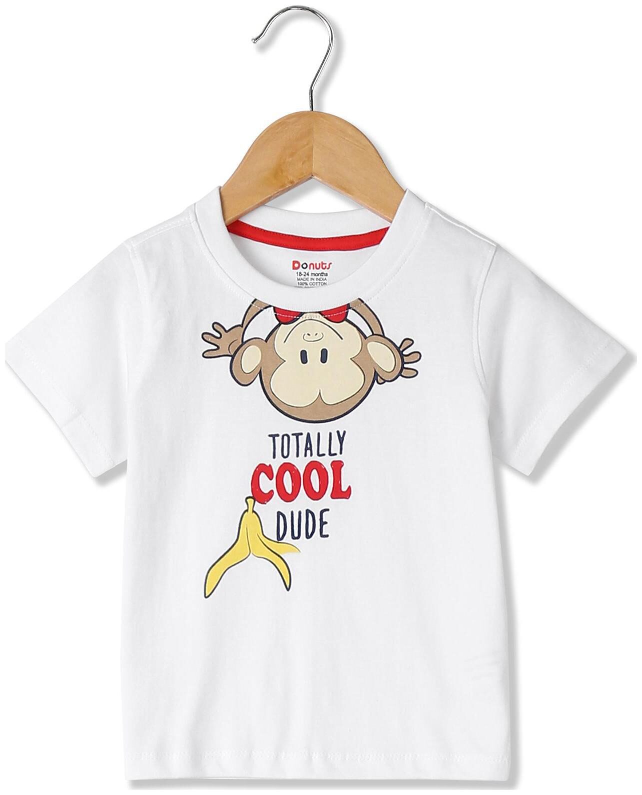 

Donuts Cotton Printed T shirt for Baby Boy - White
