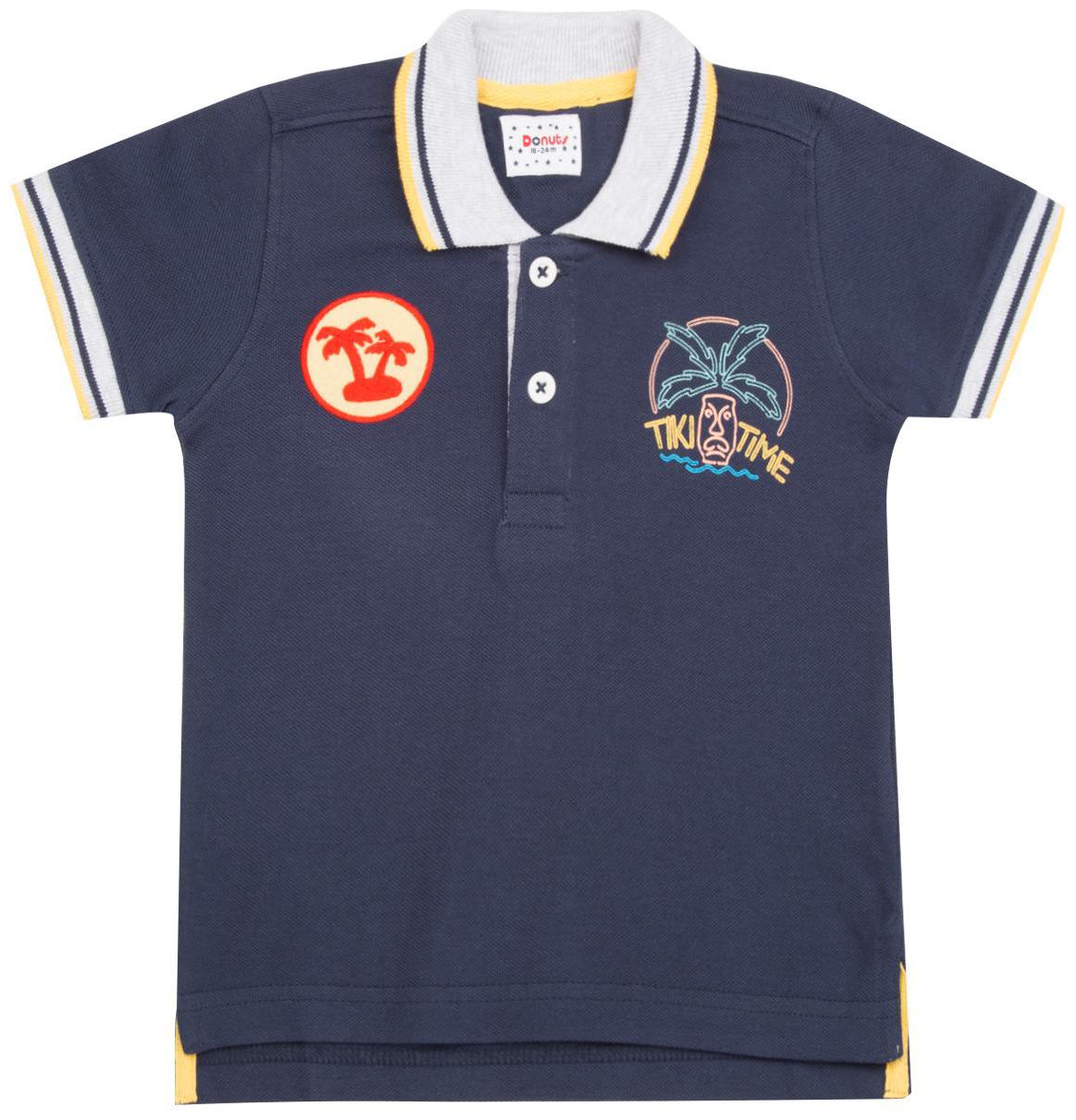 

Donuts Cotton Self design T shirt for Baby Boy - Blue
