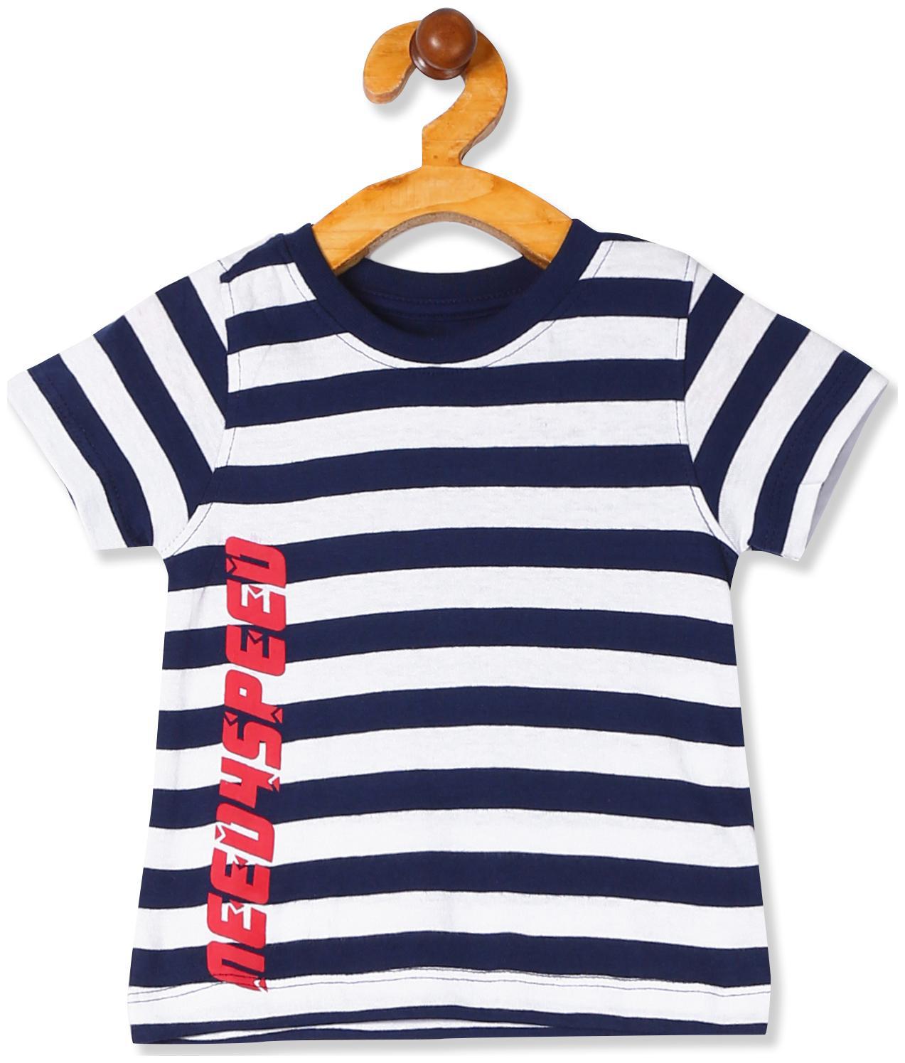 

Donuts Cotton Striped T shirt for Baby Boy - Blue
