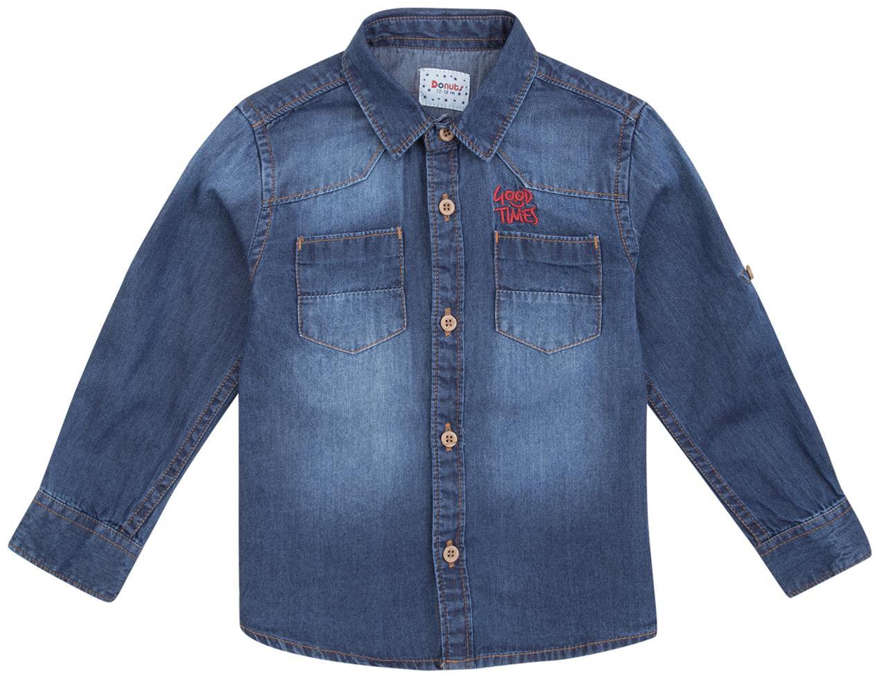 

Donuts Cotton Solid Shirt for Baby Boy - Blue