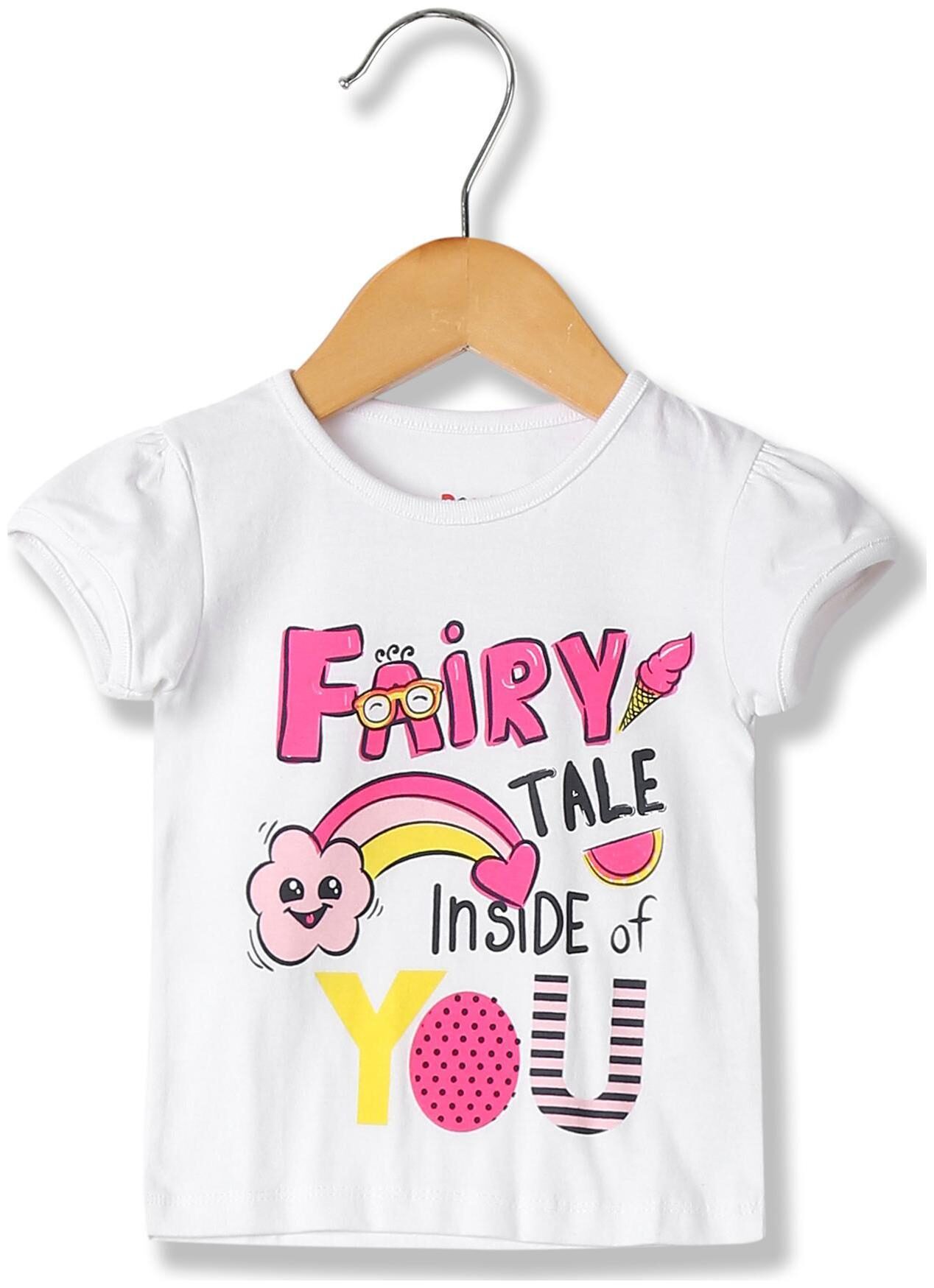 

Donuts Cotton Printed T shirt for Baby Girl - White