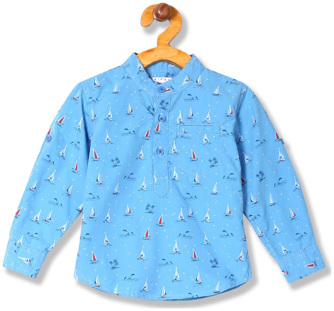

Donuts Cotton Printed Shirt for Baby Boy - Blue