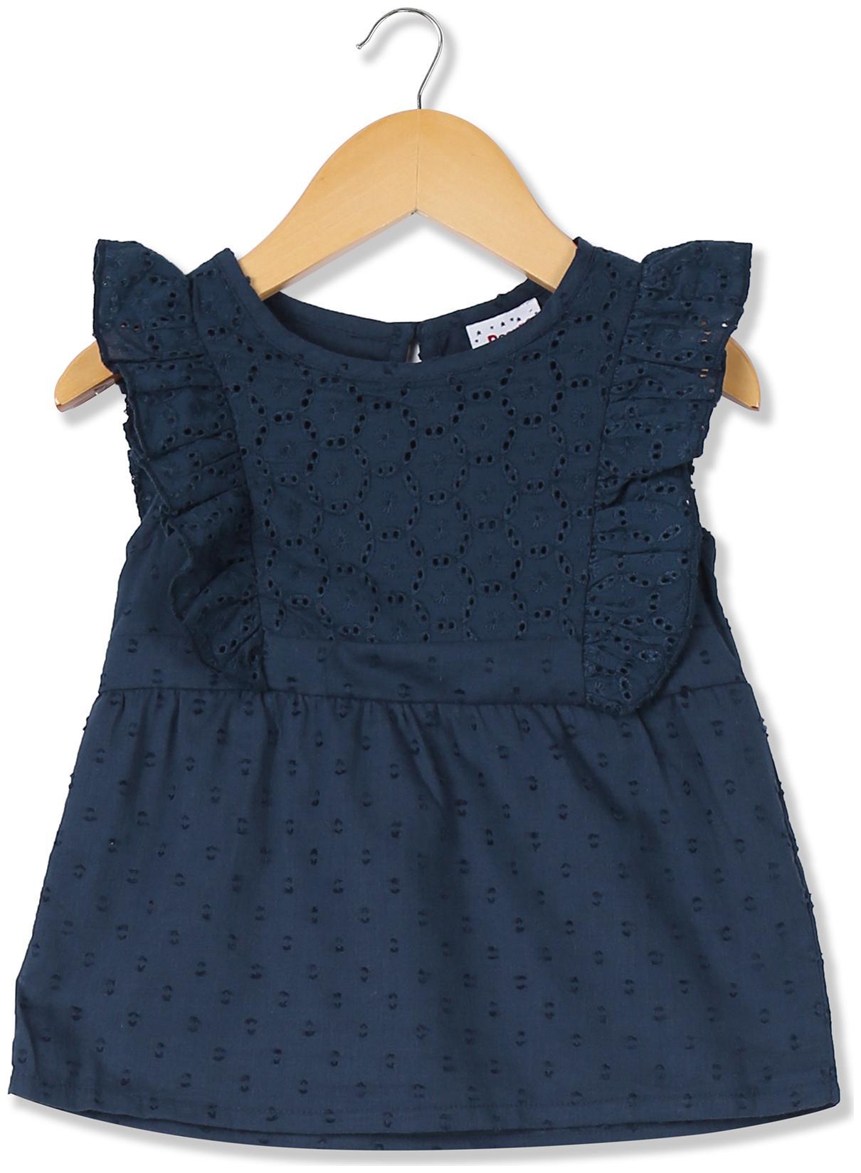 

Donuts Cotton Solid Top for Baby Girl - Blue